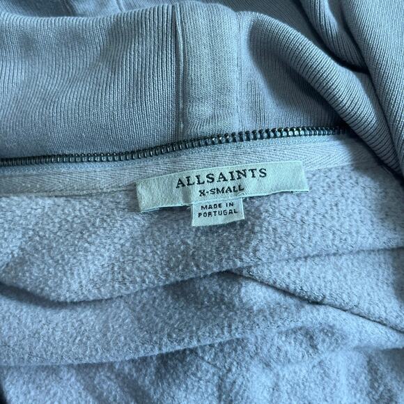 AllSaints Dahlia Gray Sweatshirt Cardigan Sweater Size XS - Picture 2 of 7